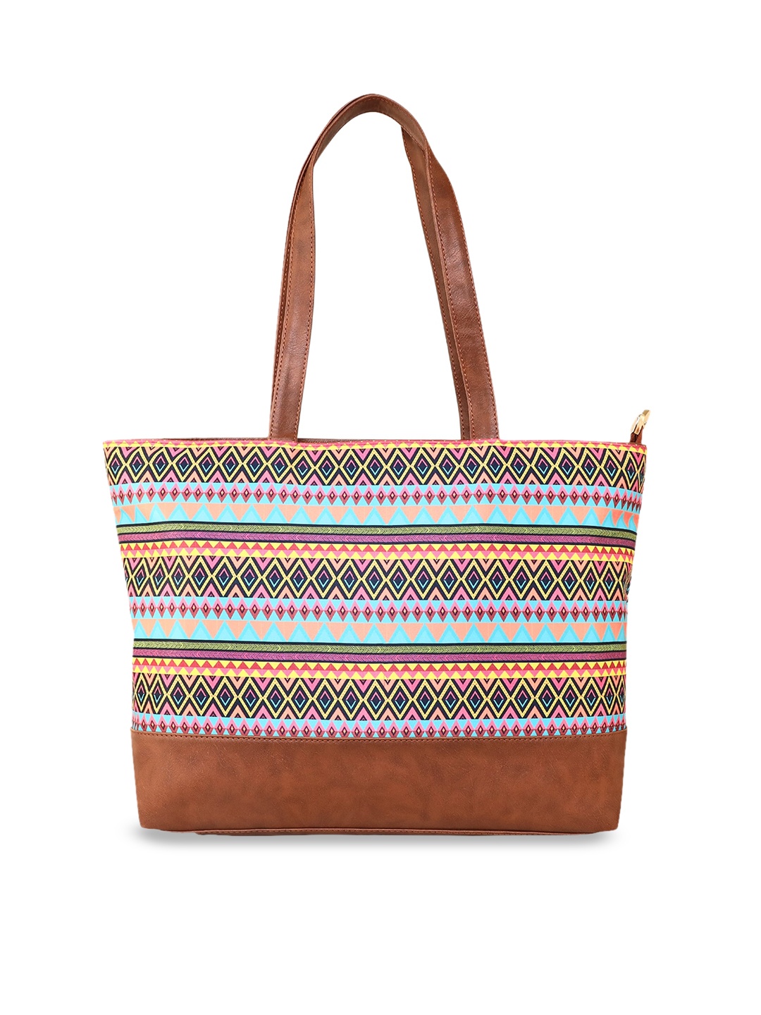 

Sabhyata Geometric Printed Shopper Shoulder Bag, Brown
