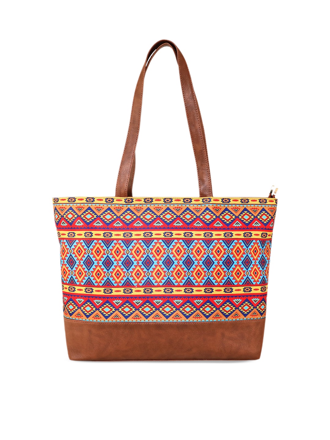 

Sabhyata Geometric Printed Shopper Shoulder Bag, Brown