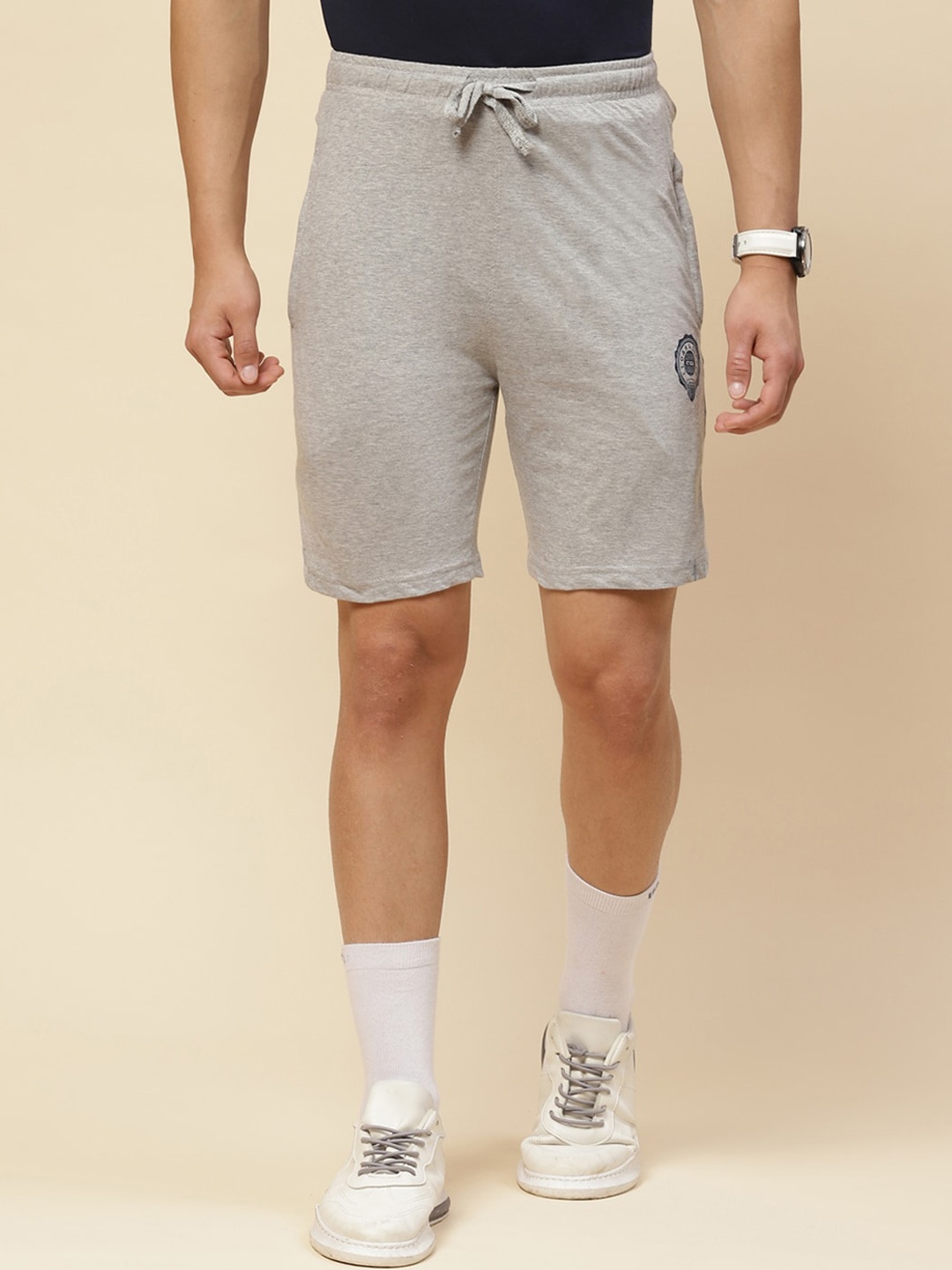 

Cloak & Decker by Monte Carlo Men Mid-Rise Cotton Sports Shorts, Grey