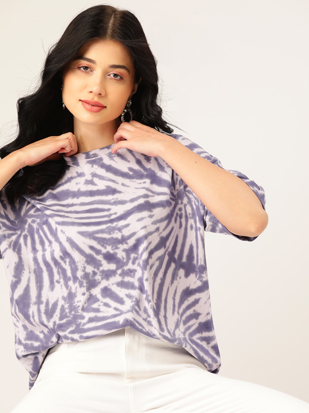 

DressBerry Tie and Dye Pure Cotton T-shirt, Purple