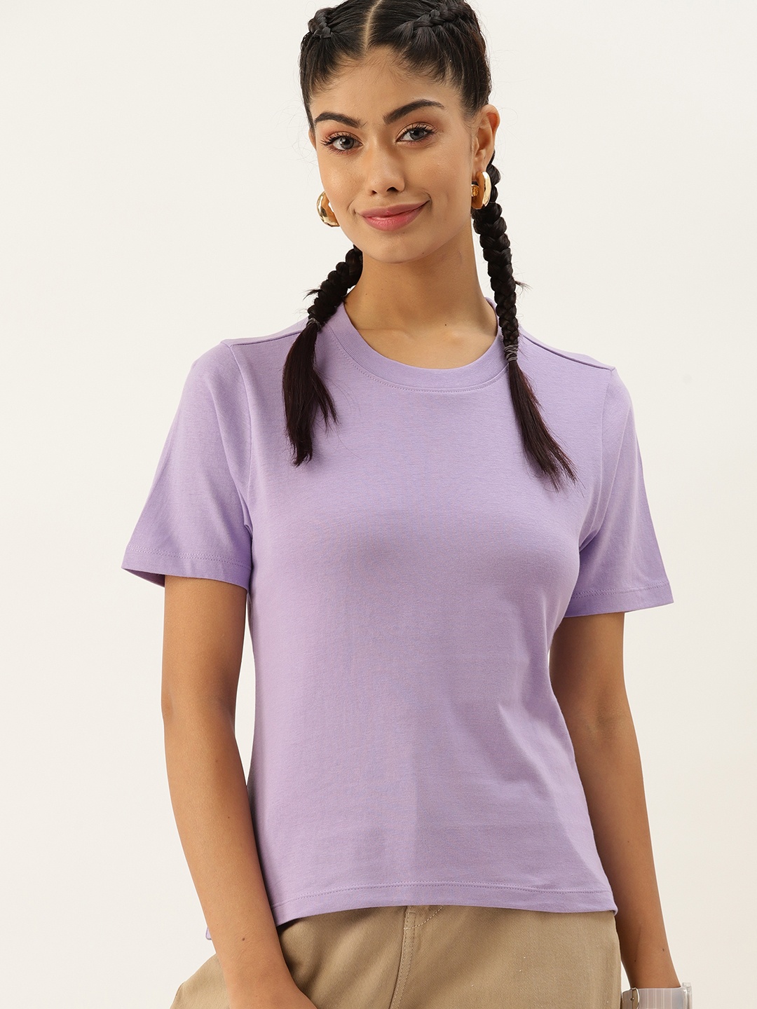 

DressBerry Pure Cotton Regular Fit T-shirt, Lavender