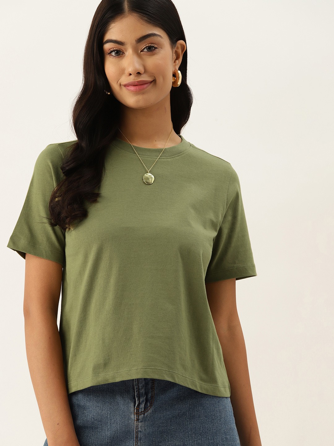 

DressBerry Pure Cotton T-shirt, Olive