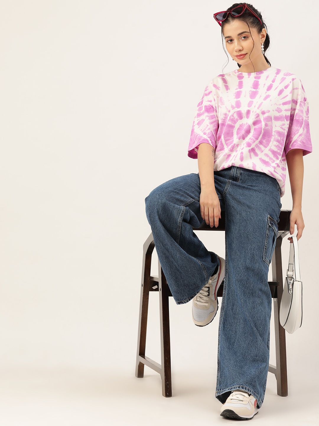 

DressBerry Tie & Dye Dyed Pure Cotton Longline T-shirt, Pink