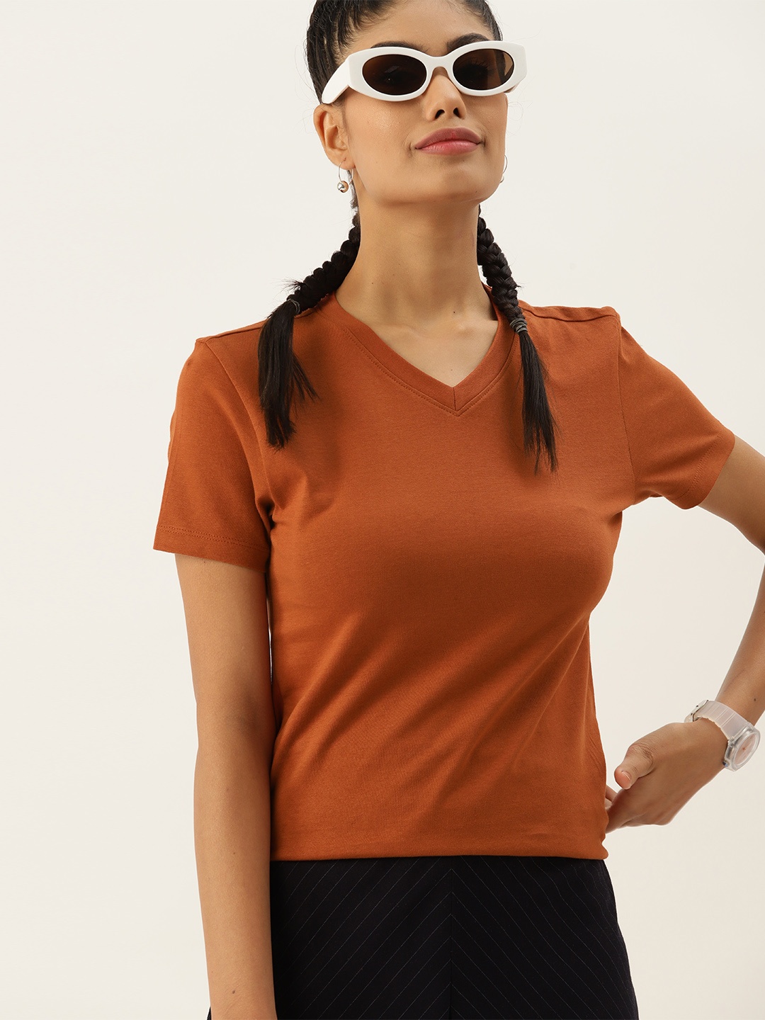 

DressBerry Pure Cotton T-shirt, Rust