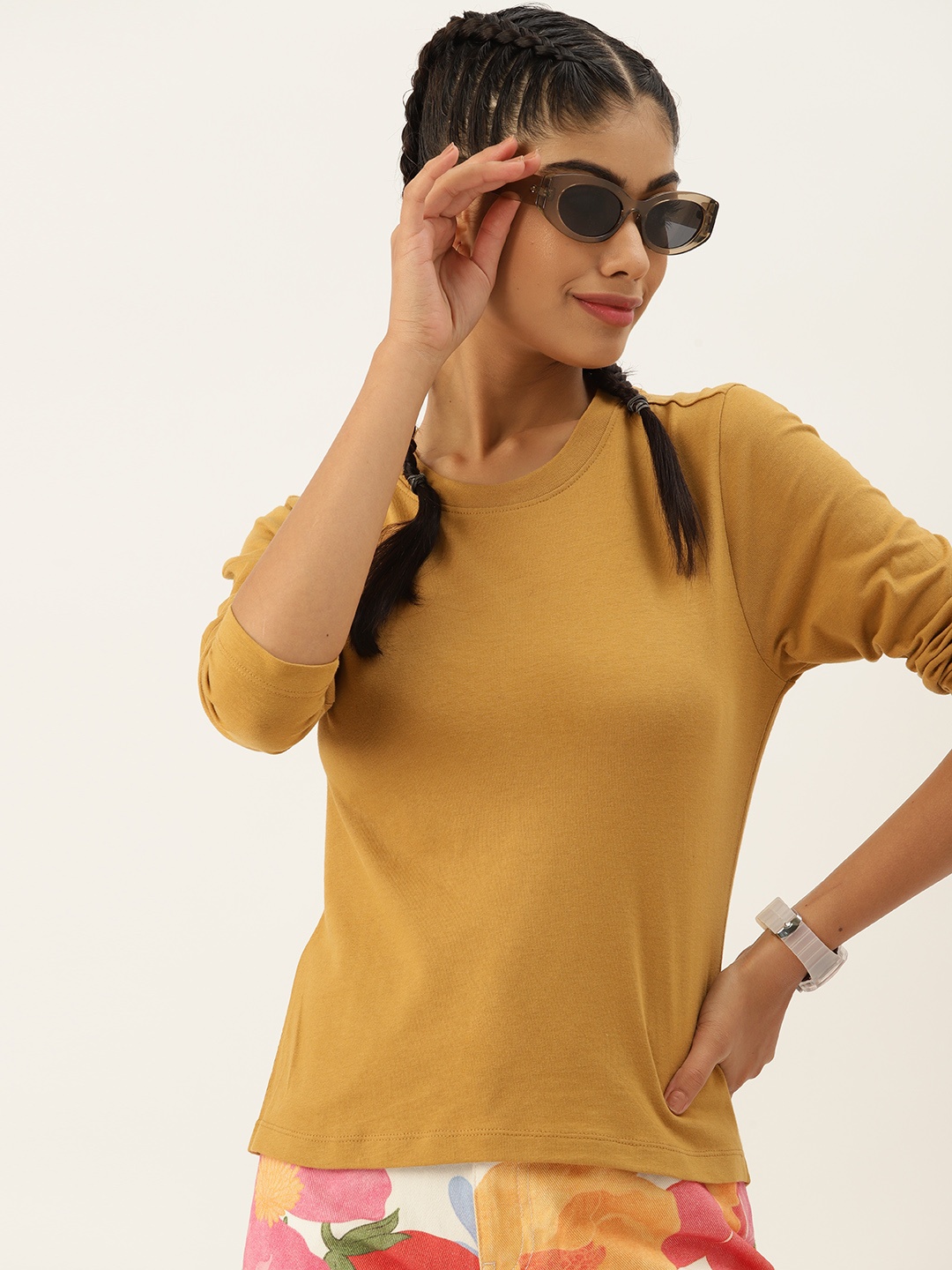 

DressBerry Women Pure Cotton T-shirt, Khaki