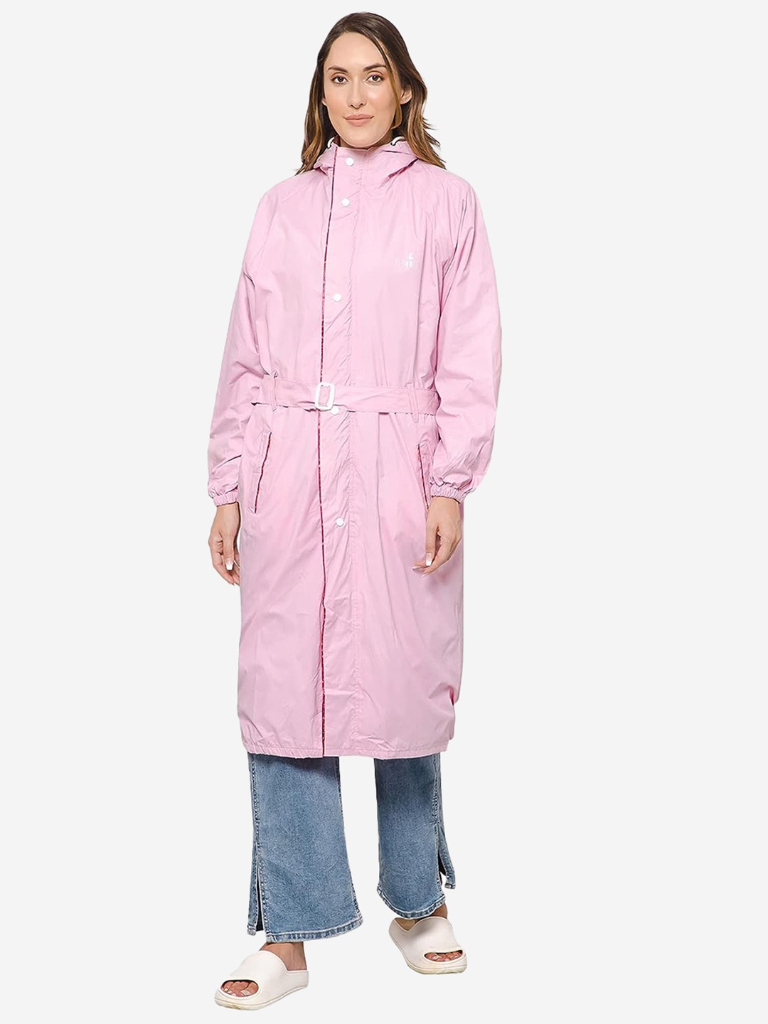 

THE CLOWNFISH Women Reversible Waterproof Rain Jacket, Pink