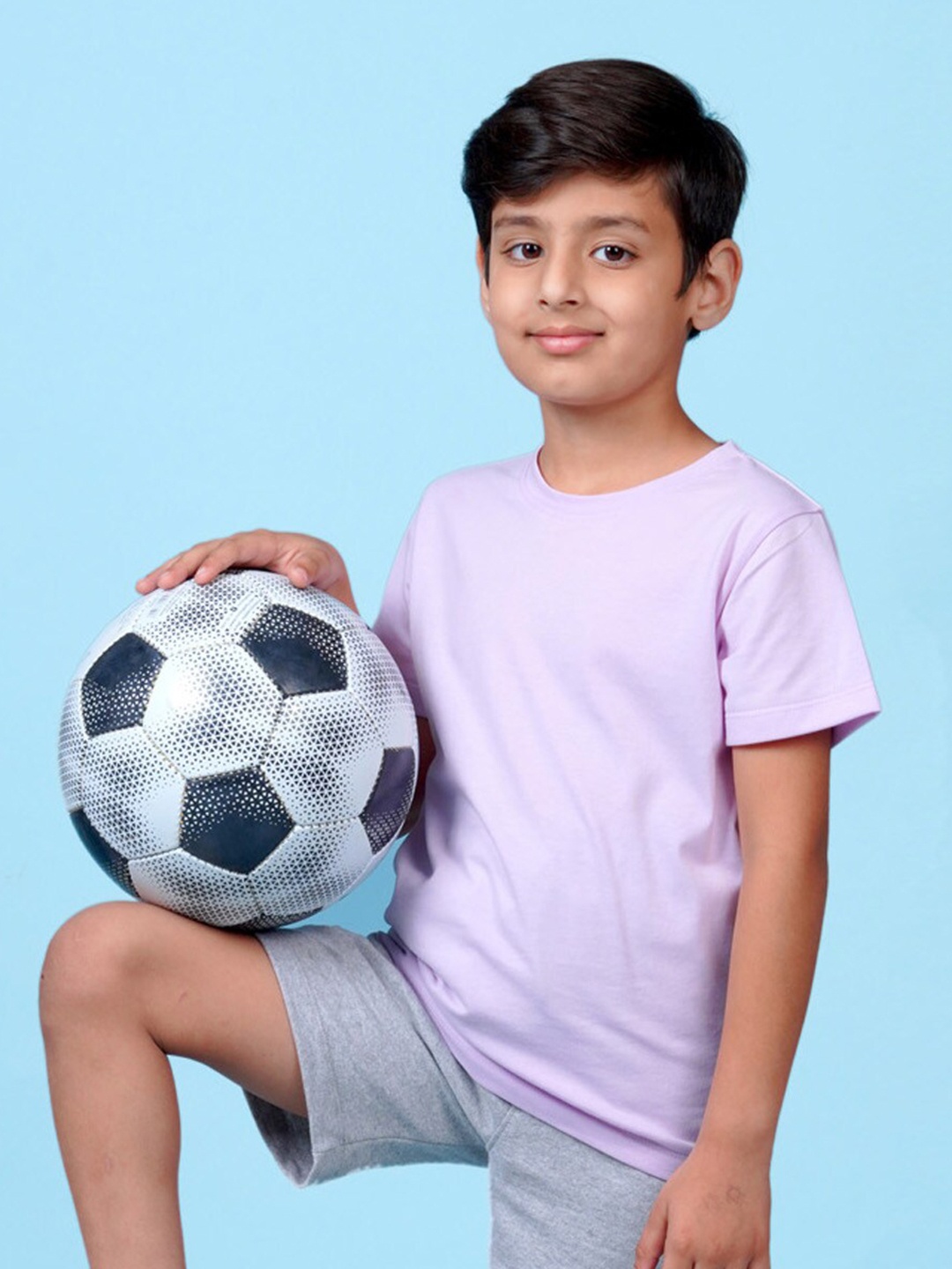 

NUSYL Boys Round Neck T-shirt, Purple
