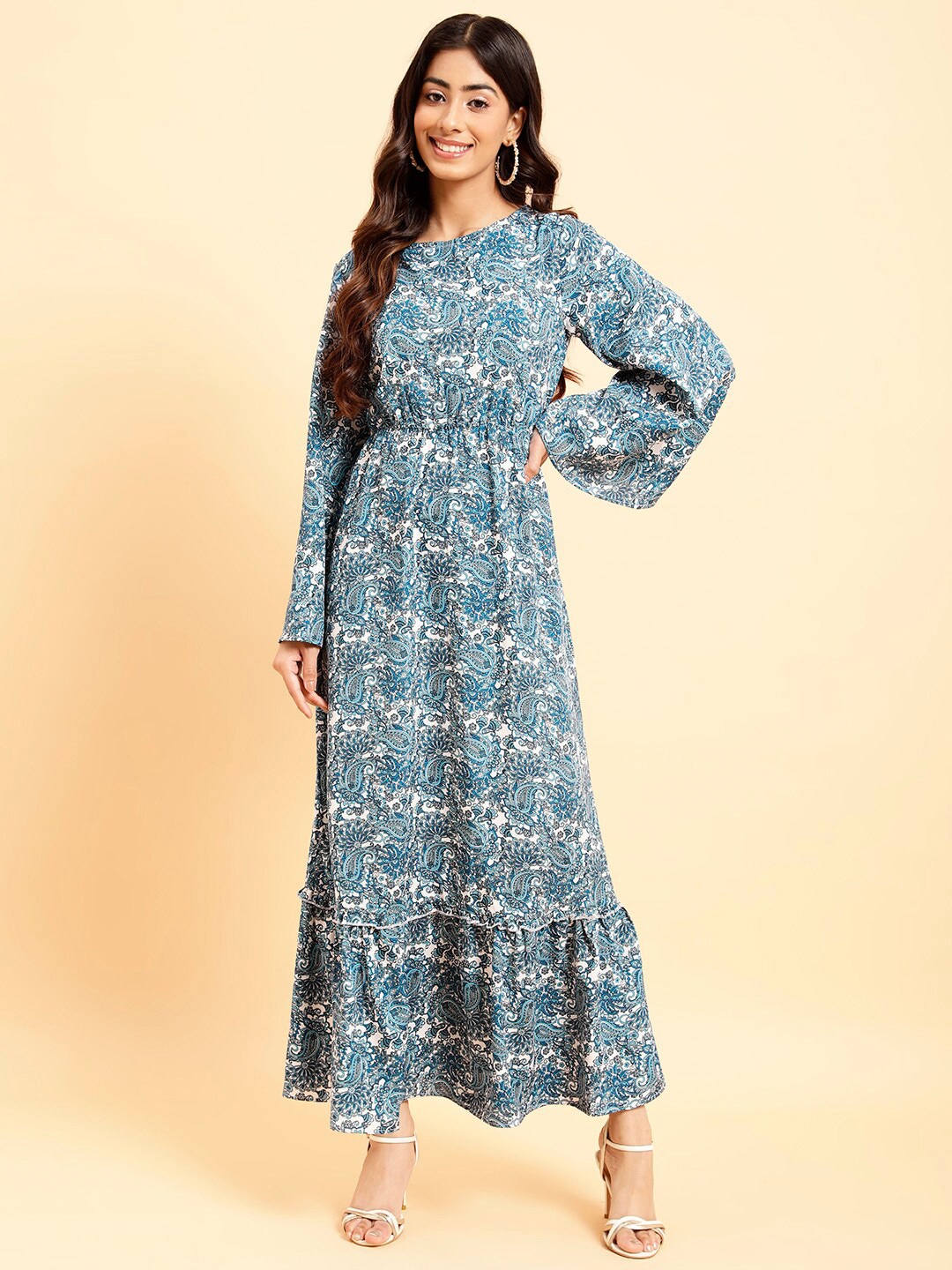 

MINT STREET Floral Printed Crepe Maxi Dress, Blue