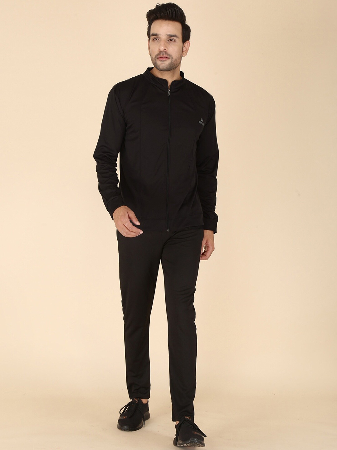 

FUBAR Mock Collar Tracksuit, Black