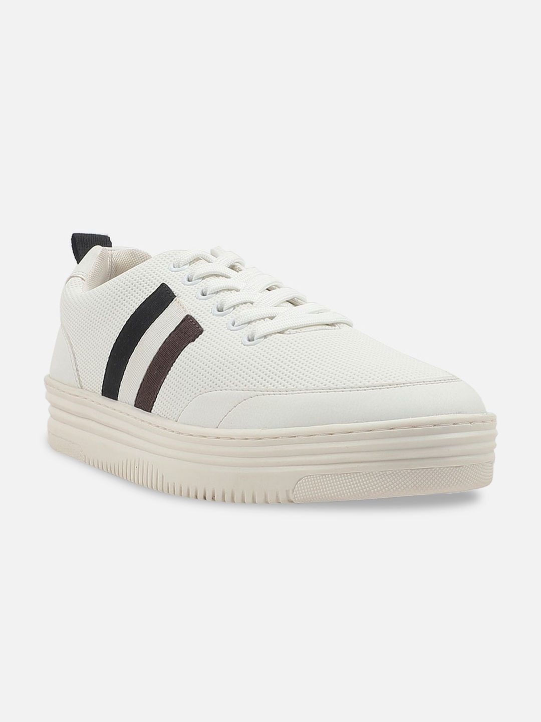 

Carlton London Men Striped Lightweight Sneakers, White