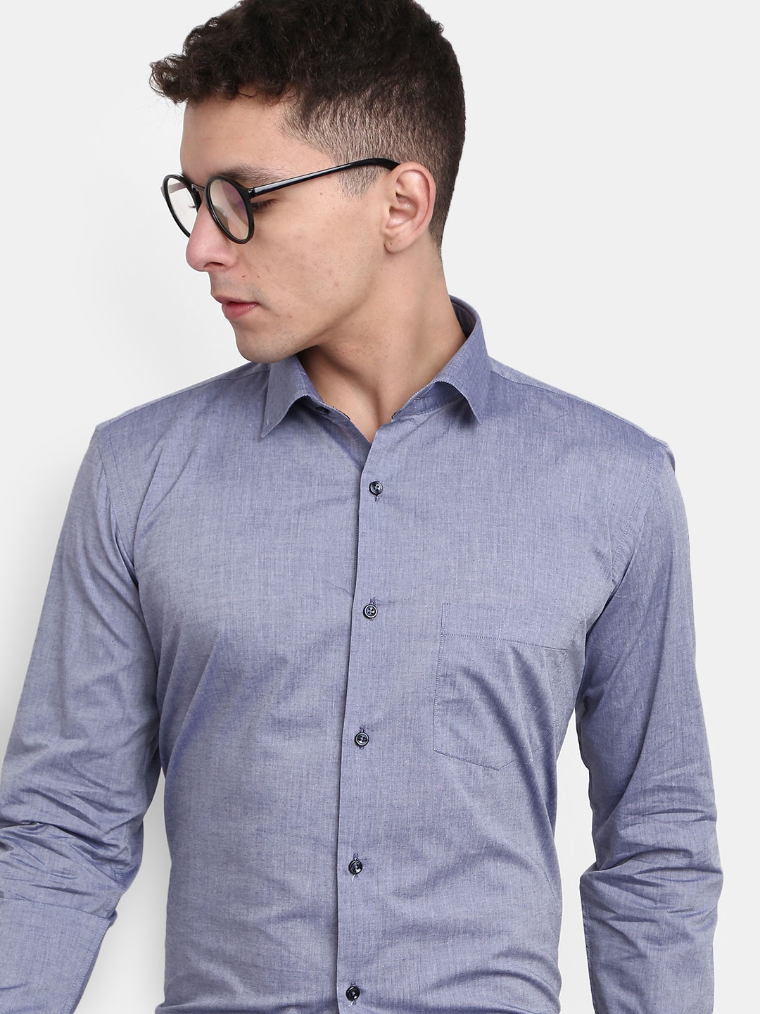 

J White by Vmart Spread Collar Cotton Formal Shirt, Grey