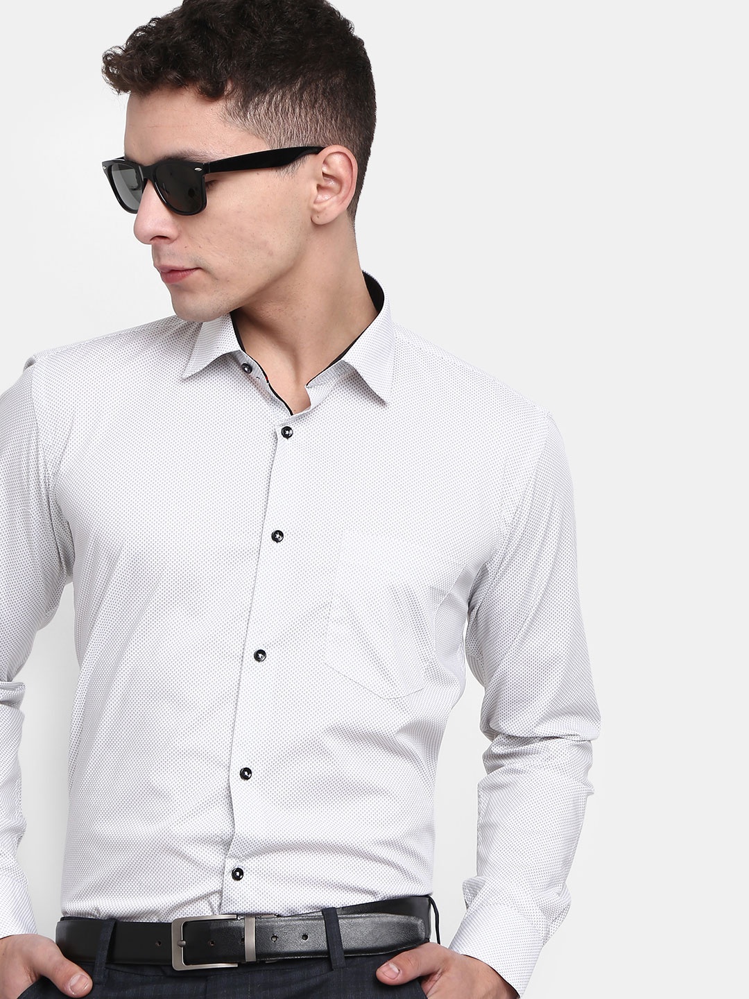 

J White by Vmart Micro Ditsy Printed Cotton Formal Shirt