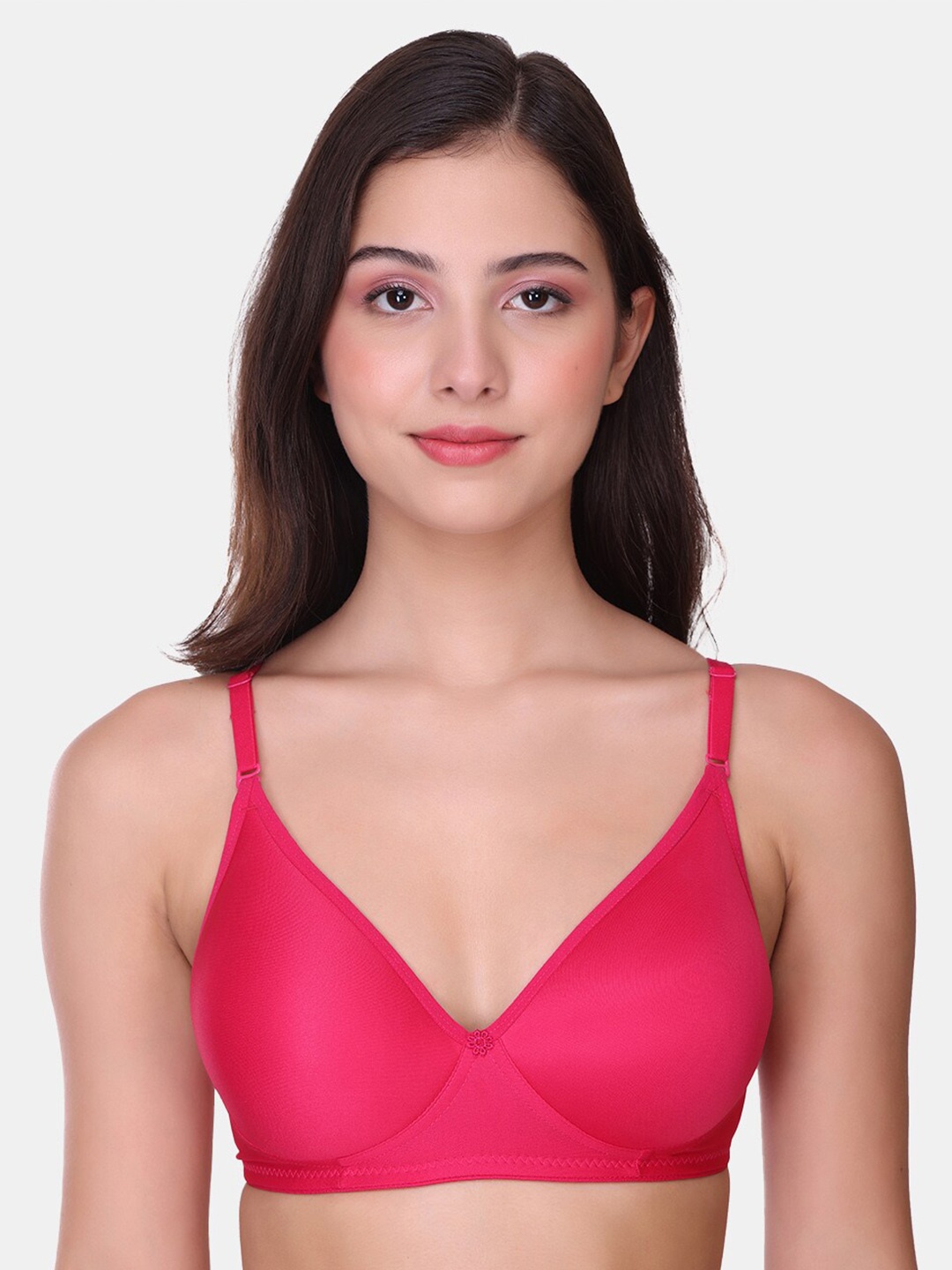 

POOJA RAGENEE Seamless Lightly Padded Non-Wired Full Coverage Bra, Magenta