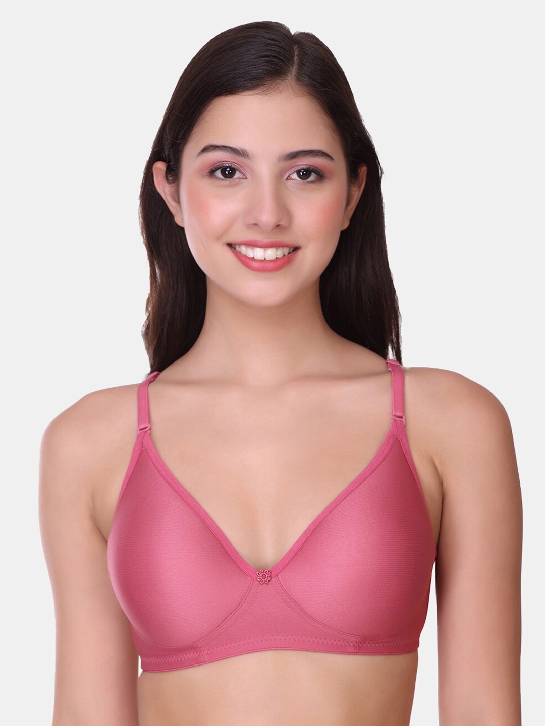 

POOJA RAGENEE Seamless Lightly Padded Non-Wired Full Coverage Bra, Pink