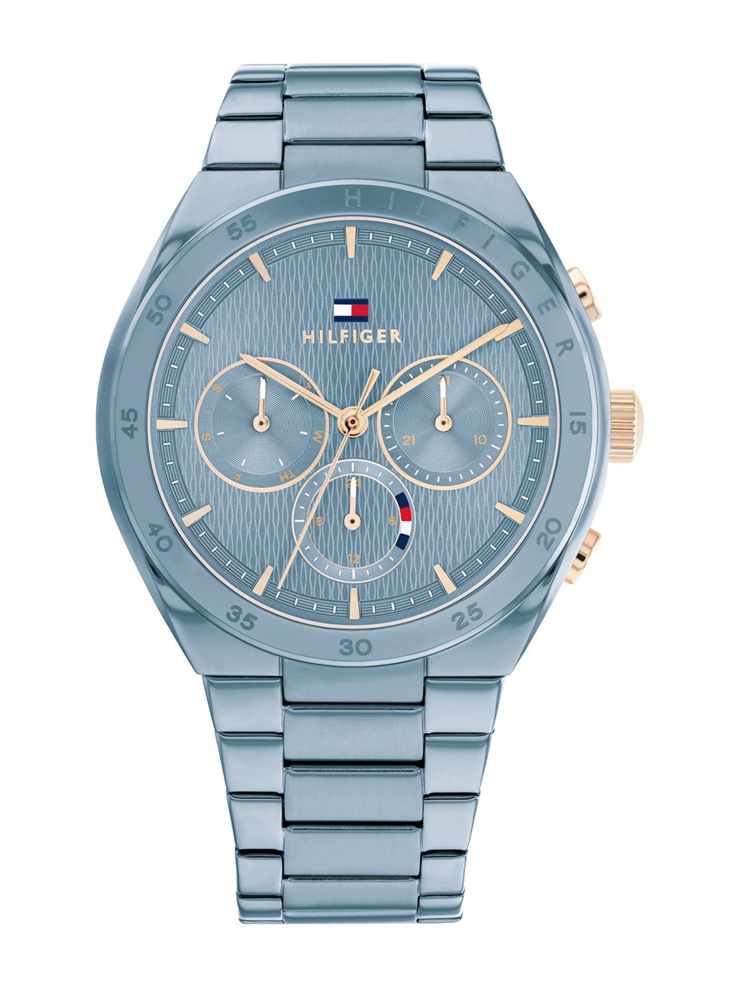 

Tommy Hilfiger Women Dial & Stainless Steel Bracelet Style Straps Analogue Watch TH1782576, Blue