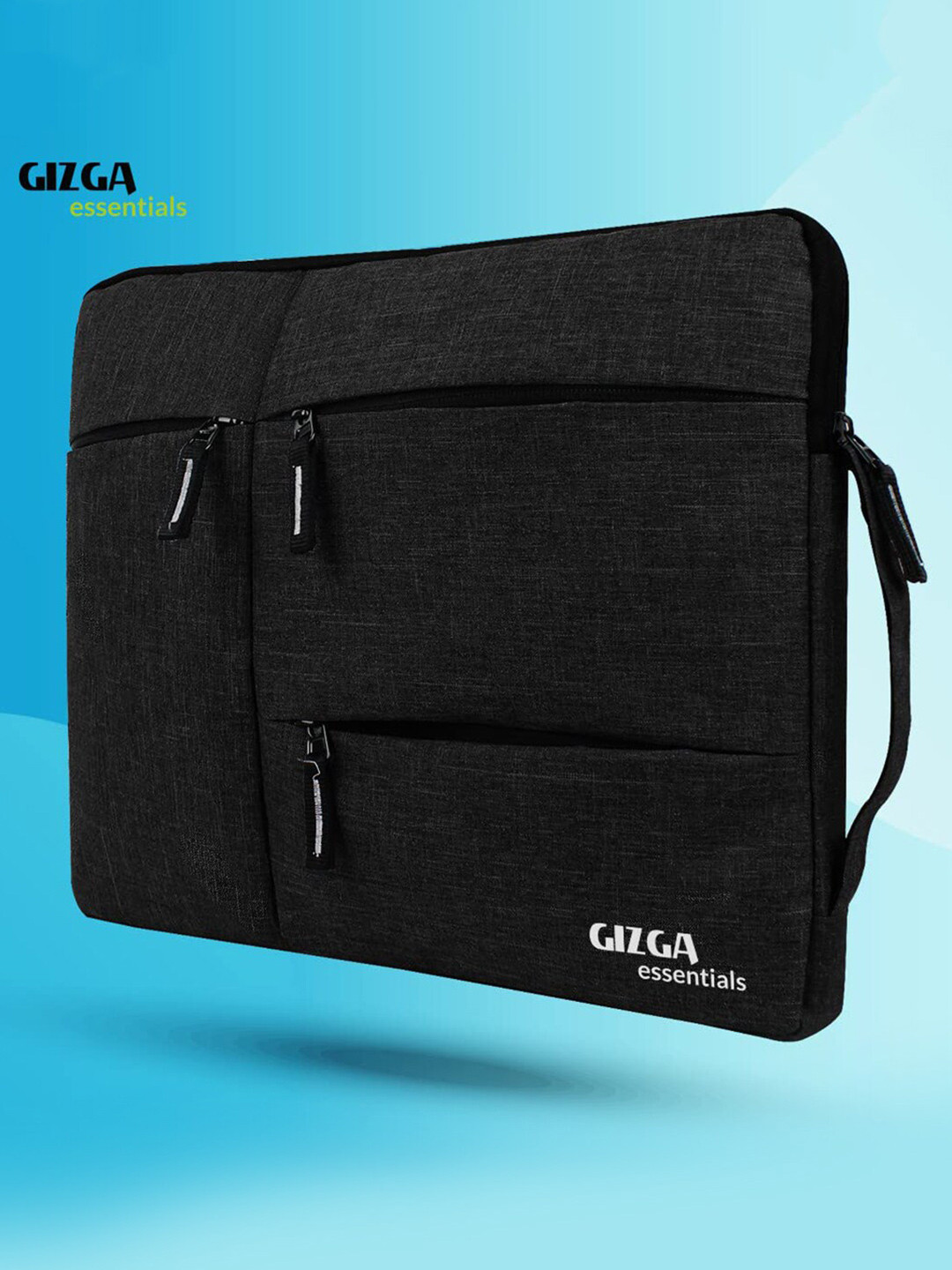 

Gizga Essentials Fabric Textured One Handle Laptop Sleeve, Black