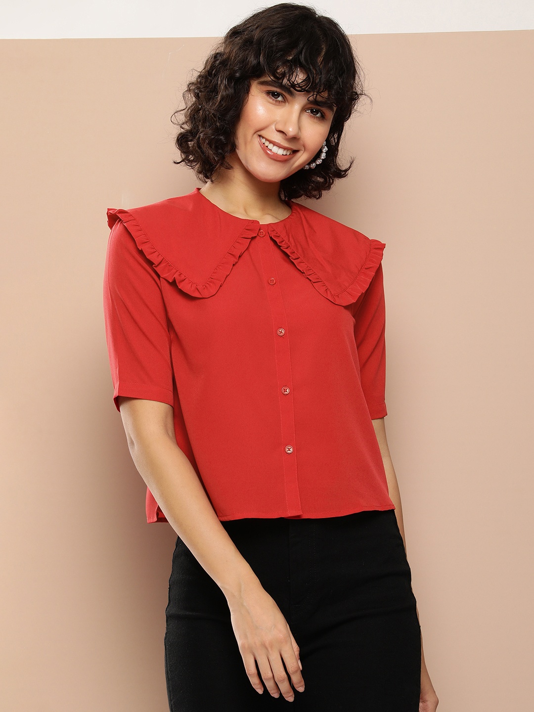 

encore by INVICTUS Solid Casual Shirt, Red