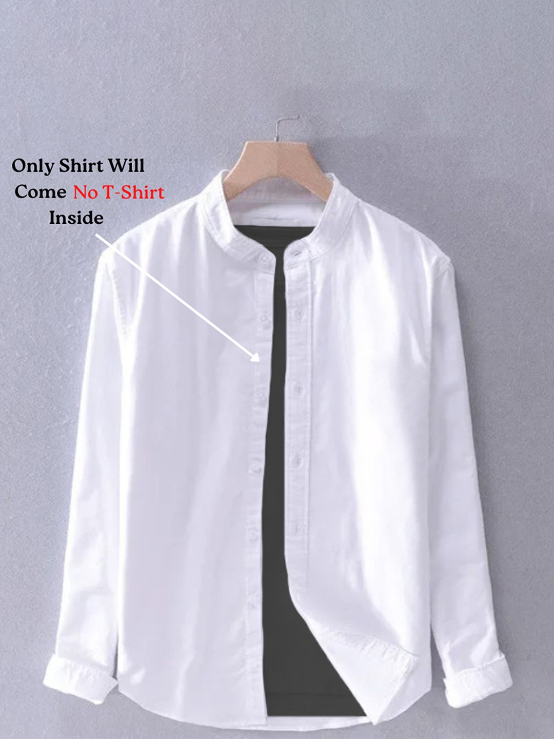 

Try This Classic Fit Band Collar Casual Shirt, White