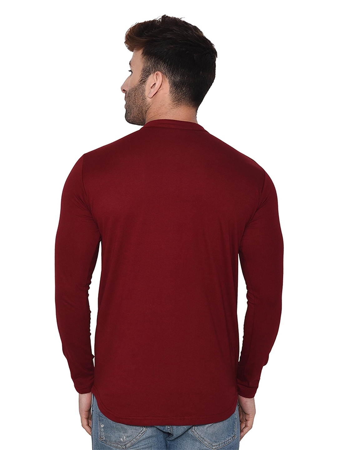 

Try This Classic Band Collar Cotton Casual Shirt, Maroon