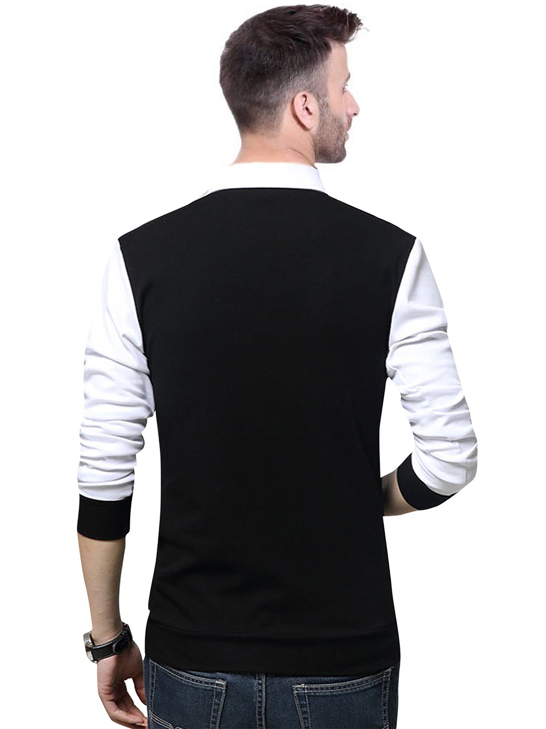

Try This Opaque Cotton Casual Shirt With Attached Vest, Black