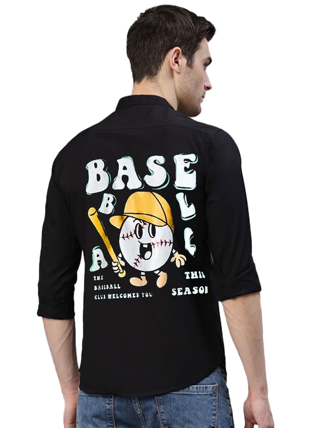 

Try This Classic Opaque Printed Cotton Casual Shirt, Black