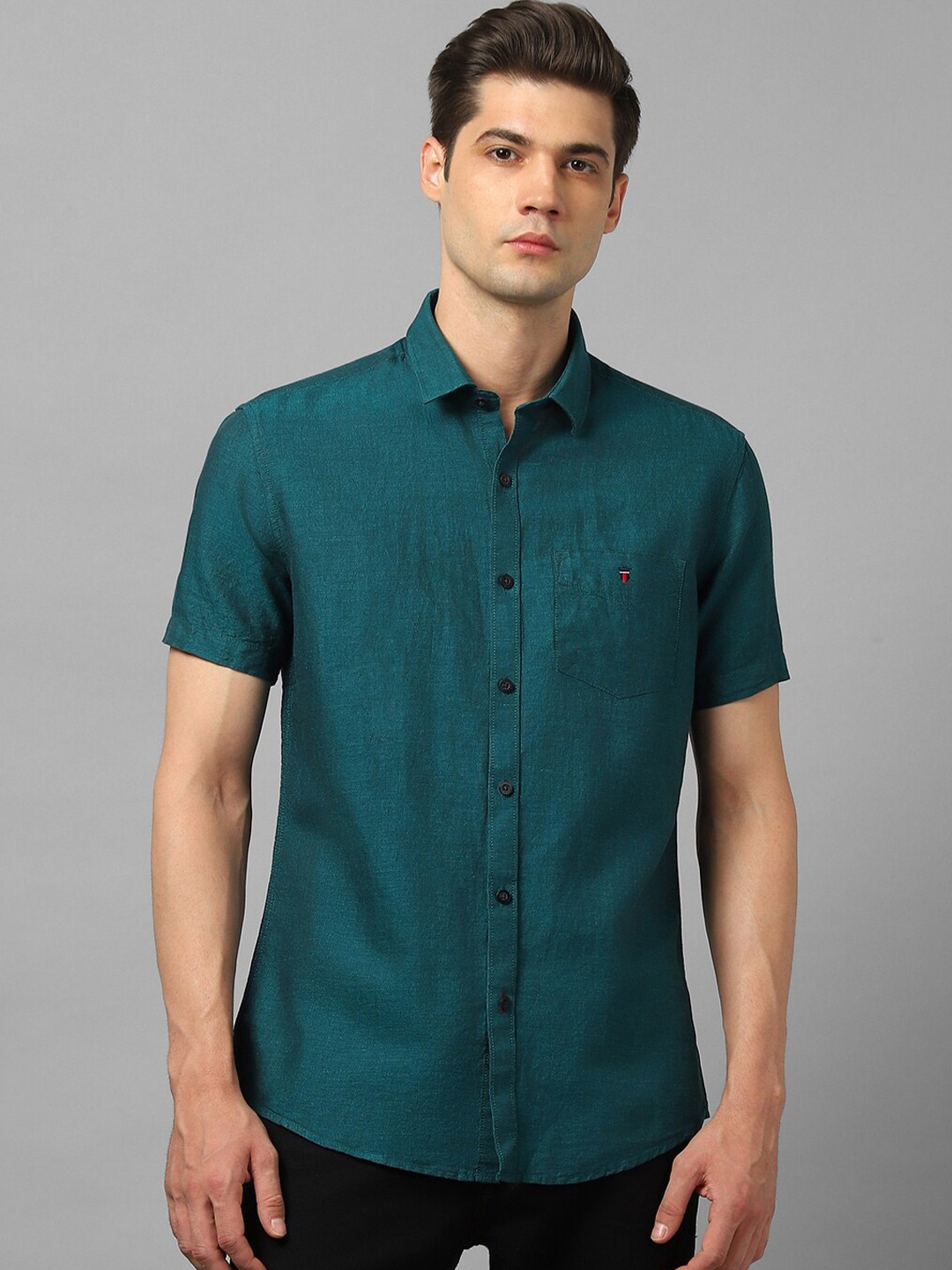 

Louis Philippe Sport Spread Collar Casual Shirt, Teal