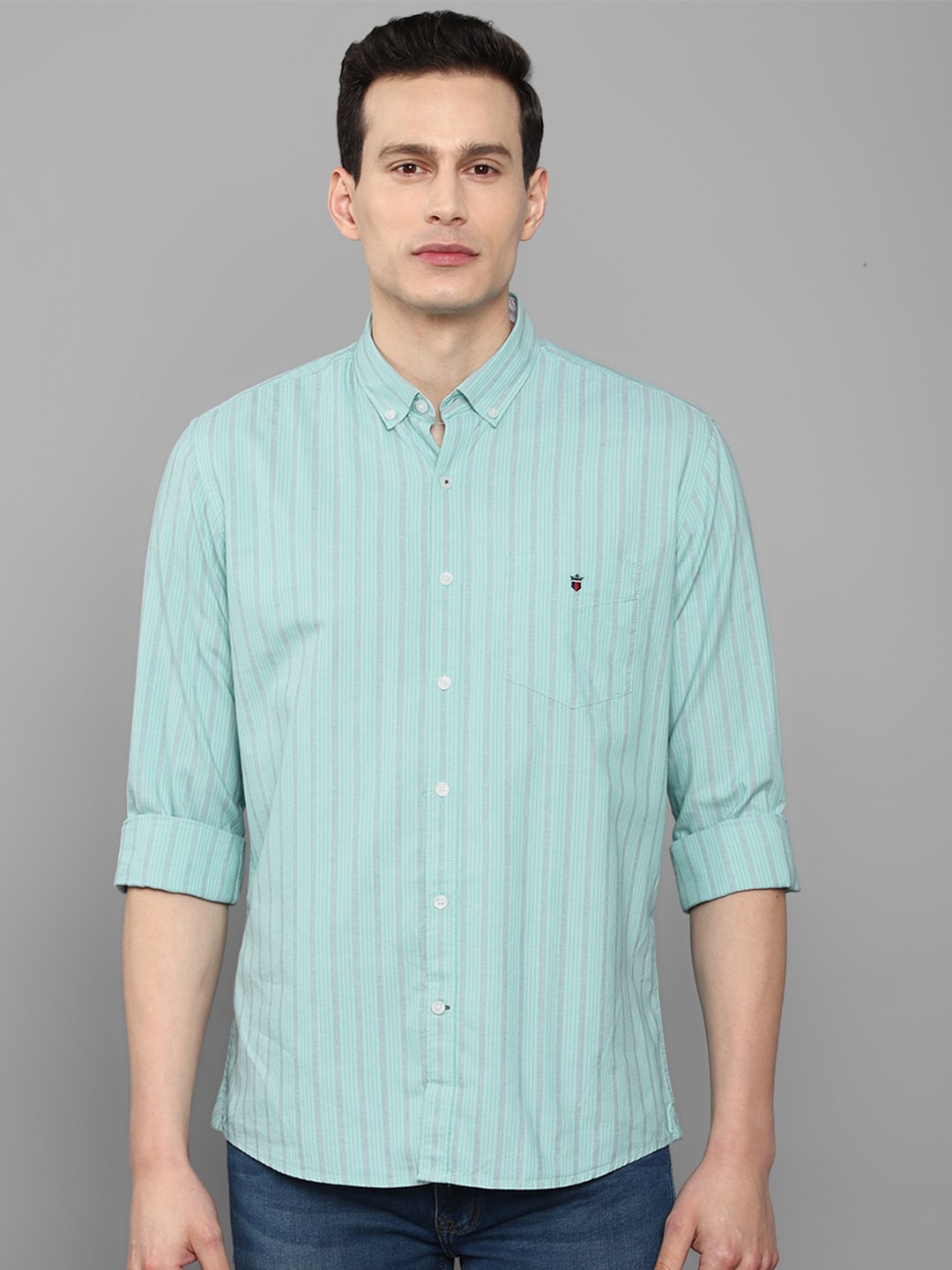 

Louis Philippe Sport Striped Button-Down Collar Casual Shirt, Blue