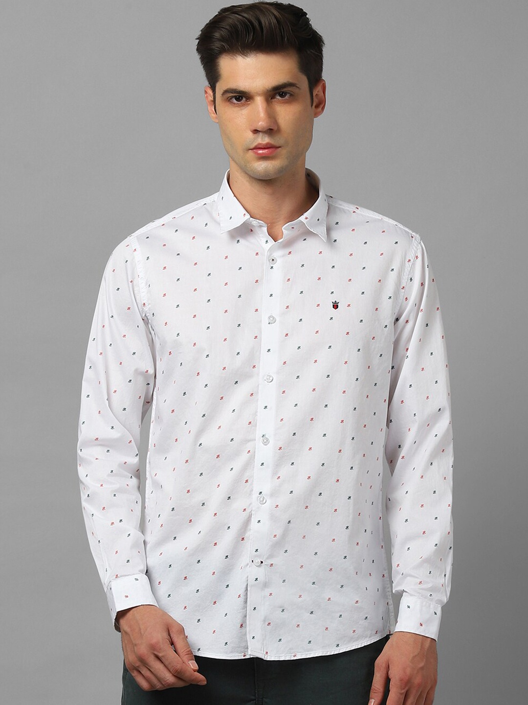 

Louis Philippe Sport Micro Ditsy Printed Pure Cotton Casual Shirt, White