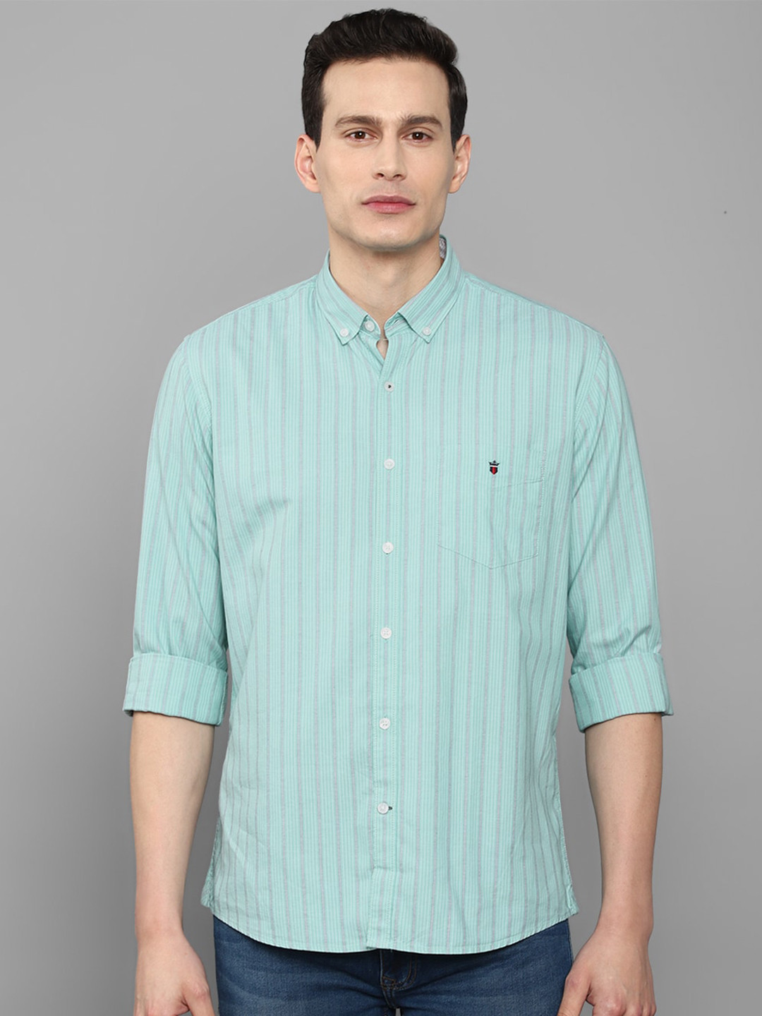 

Louis Philippe Sport Striped Button-Down Collar Casual Shirt, Blue