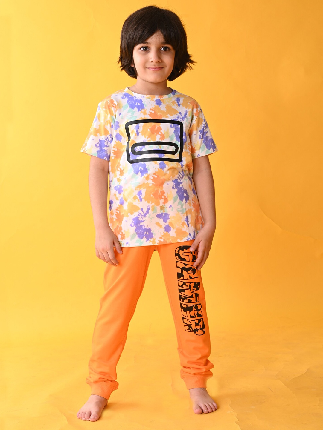 

Anthrilo Boys Printed T-shirt with Trouser Set, White