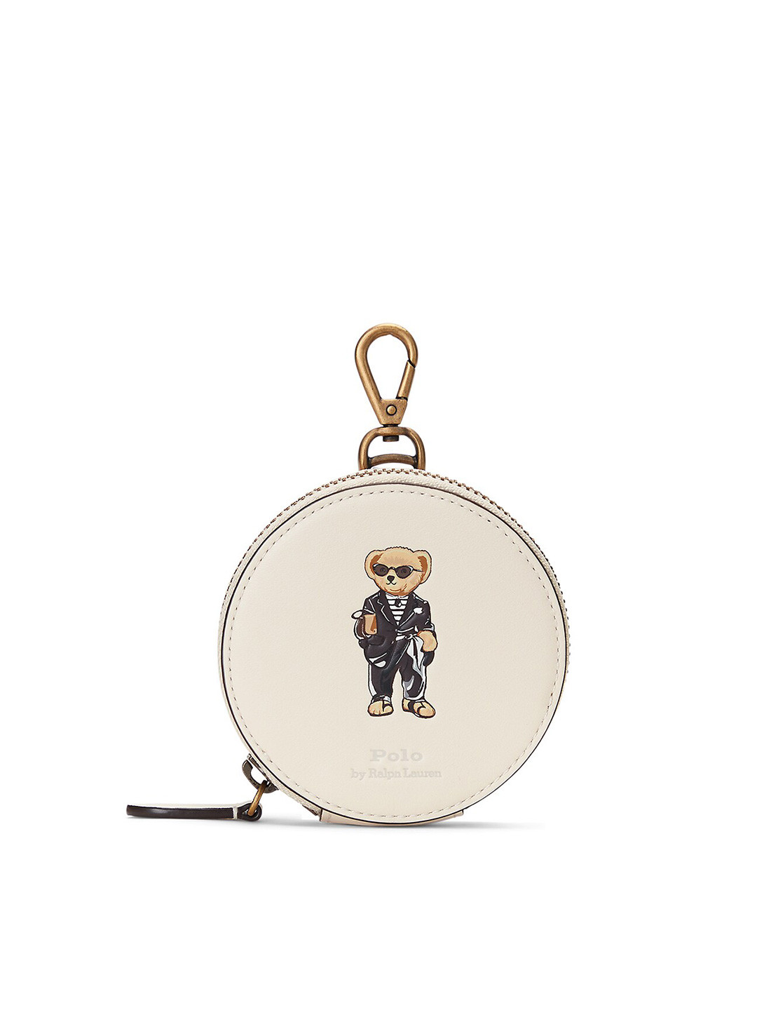 

Polo Ralph Lauren Women Polo Bear-Printed Leather Coin Pouch, Cream