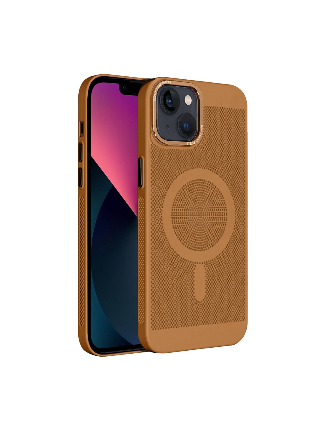 

Karwan MagSafe iPhone 13 Mobile Back Case, Gold