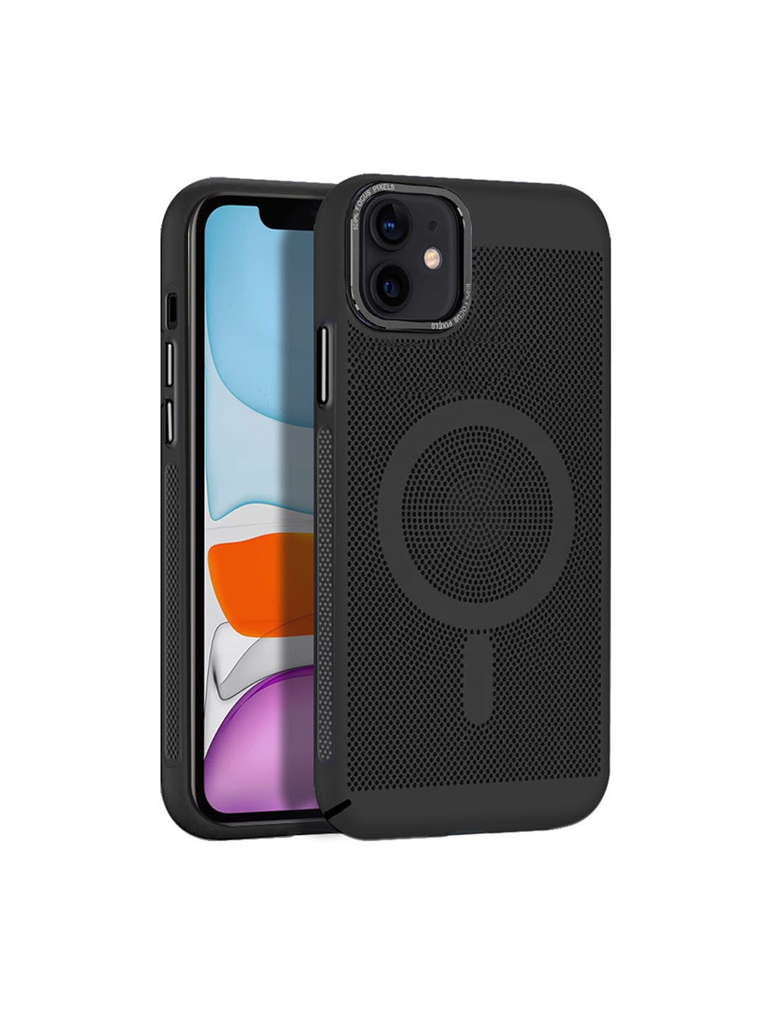 

Karwan MagSafe iPhone 11 Mobile Back Case, Black