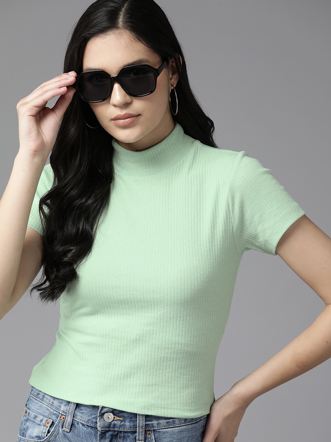 

Roadster Women Solid Top, Sea green