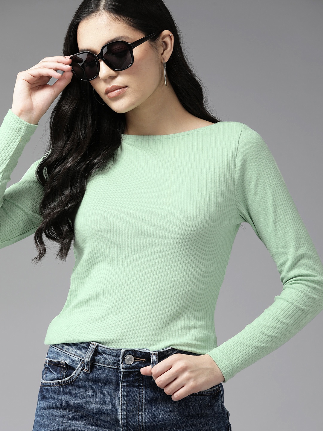 

Roadster Women Solid Top, Sea green