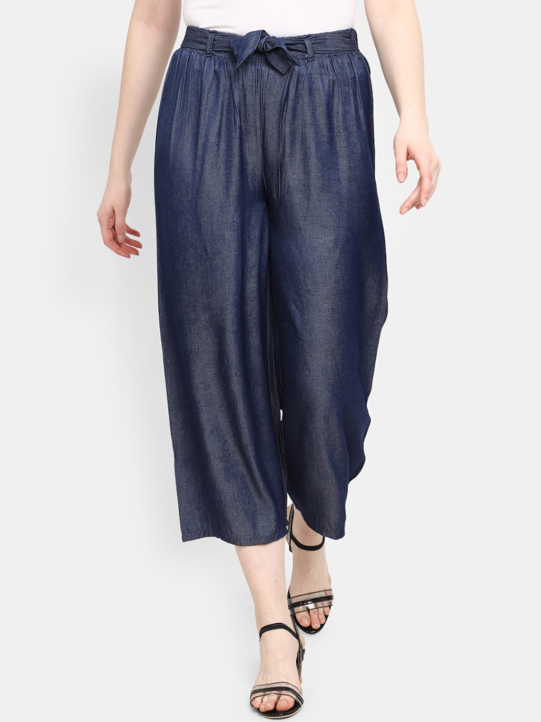 

V-Mart Women Mid Rise Pleated Culottes, Blue