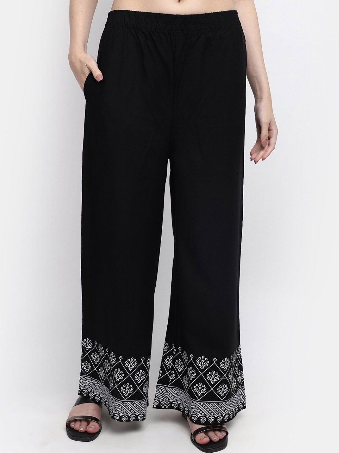 

V-Mart Women Mid Rise Palazzo, Black
