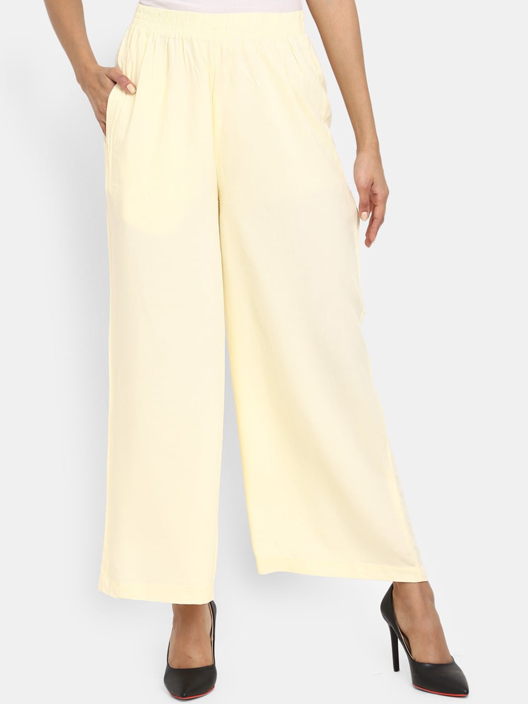 

V-Mart Women Mid-Rise Regular Palazzo, Off white