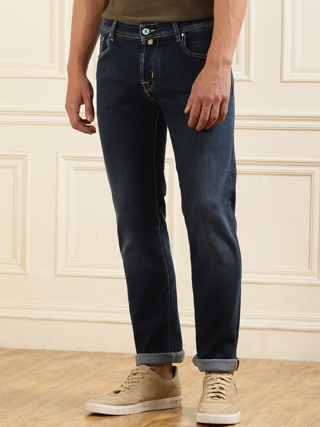 

Jacob Cohen Men Clean Look Mid Rise Cotton Jeans, Blue