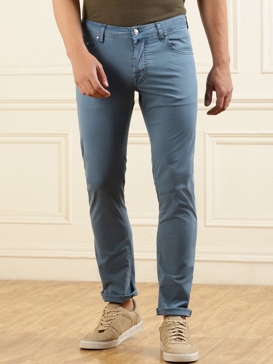 

Jacob Cohen Men Clean Look Mid Rise Cotton Jeans, Blue