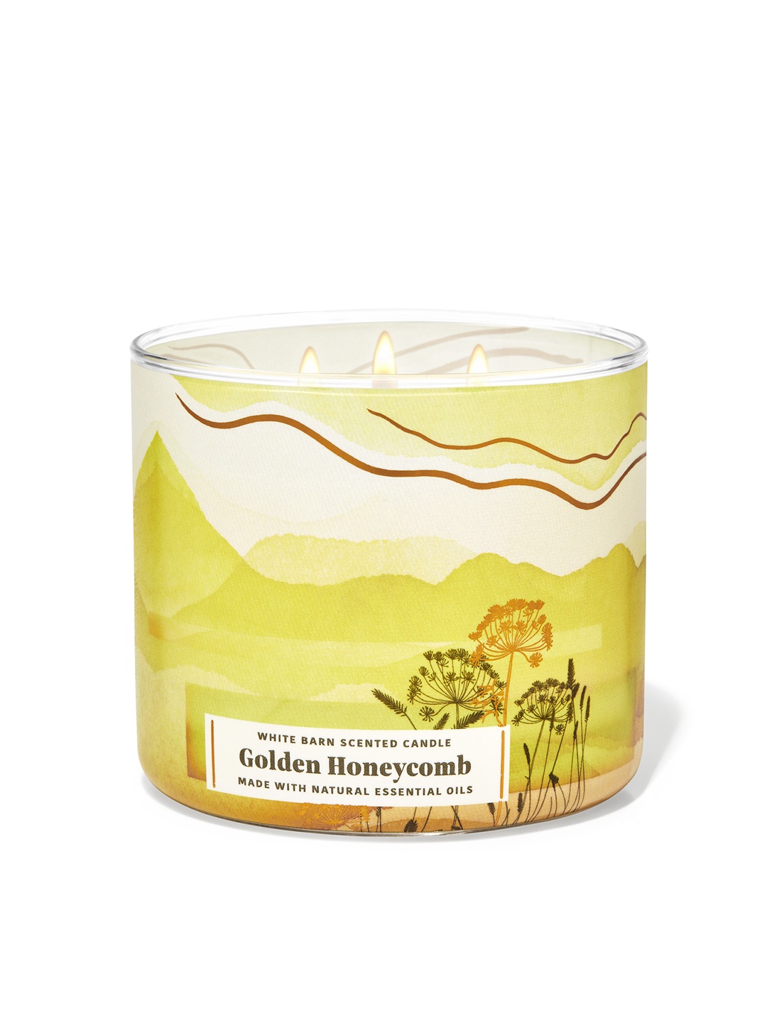 

Bath & Body Works White Barn Golden Honeycomb 3-Wick Scented Candle - 411g, Yellow