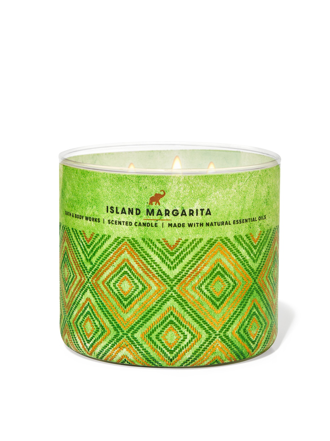 

Bath & Body Works Island Margarita Scented 3-Wick Candle with Essential Oils - 411g, Green