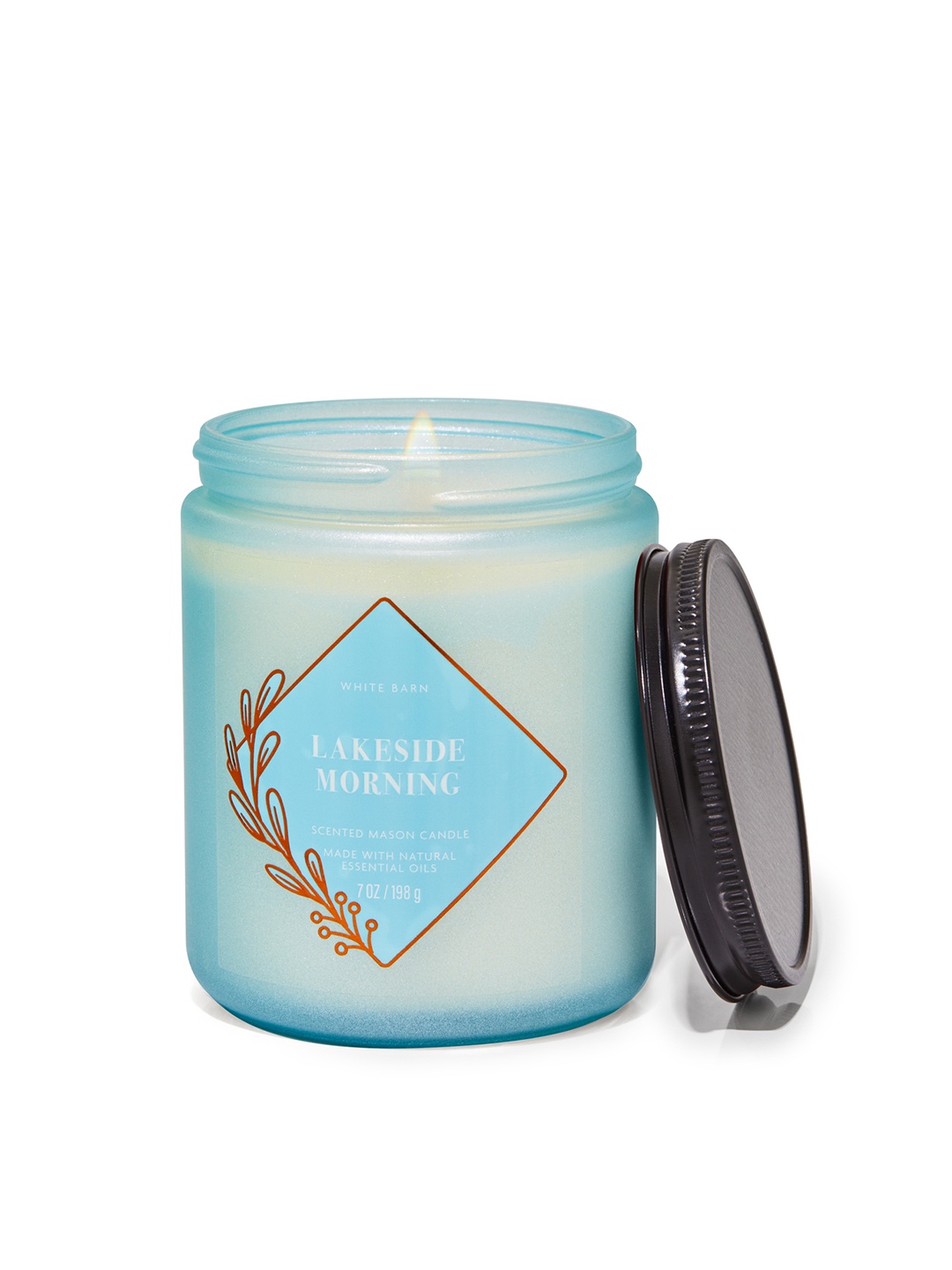 

Bath & Body Works White Barn Lakeside Morning Single Wick Scented Candle - 198 g, Blue