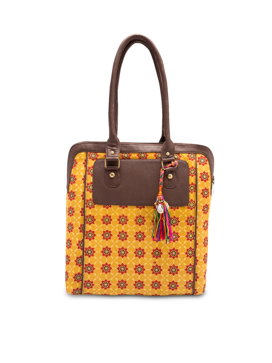 

Vivinkaa Yellow Printed Tote Bag