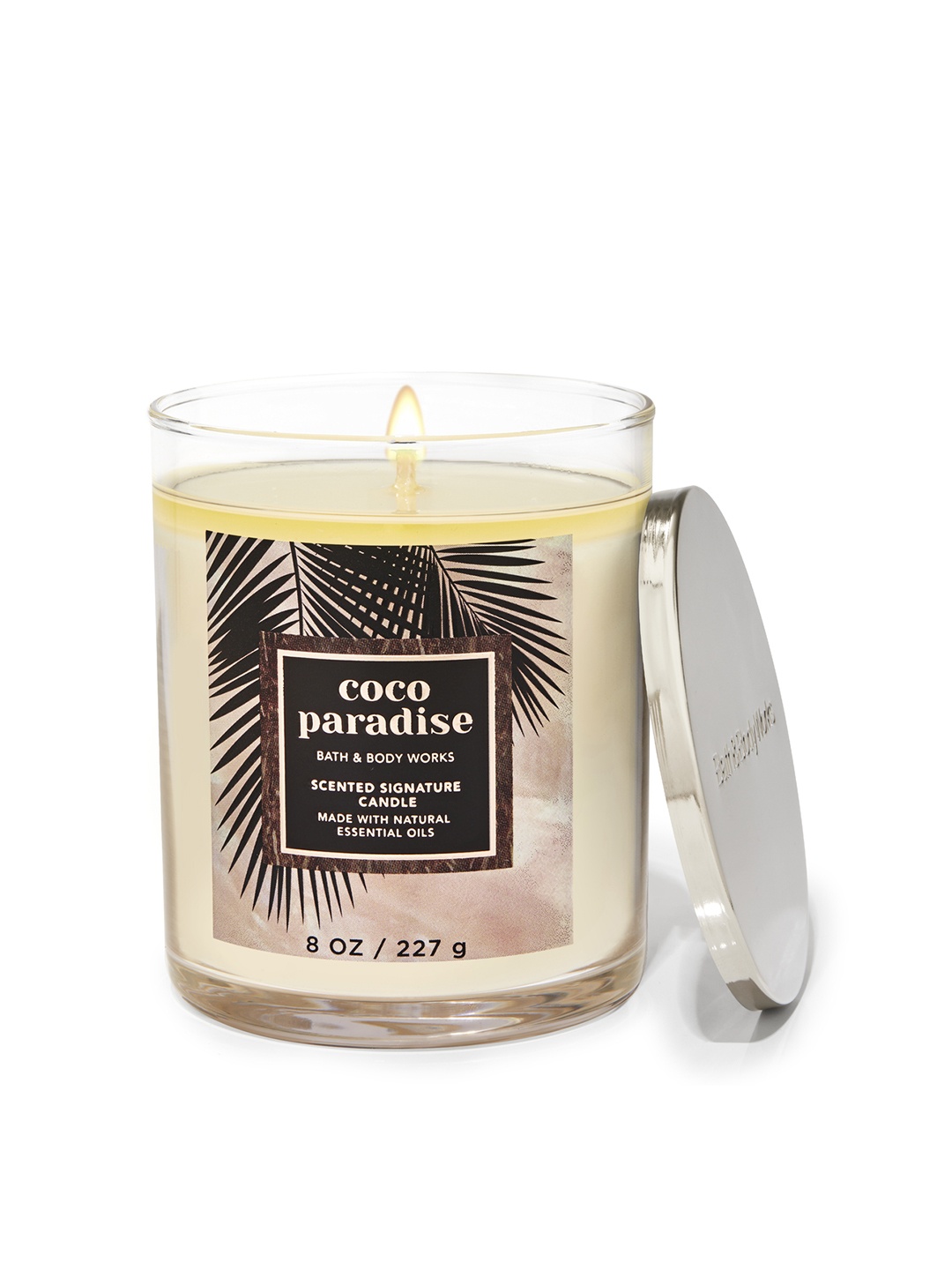 

Bath & Body Works Coco Paradise Signature Single Wick Candle - 227 g, Yellow