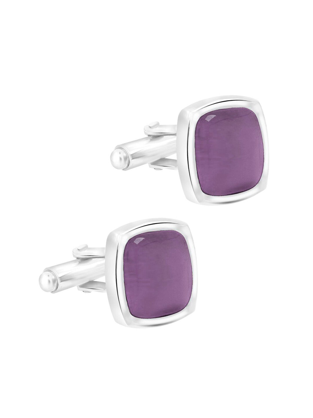 

ZIVOM Rhodium-Plated Formal Cufflink, Purple