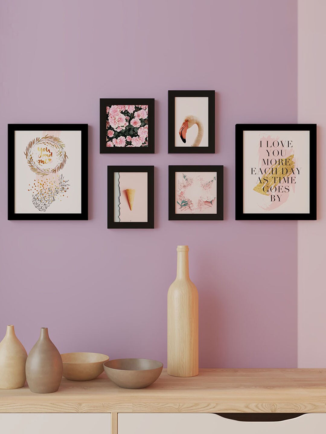

Art Street Black & Pink 6 Pieces Nature Painting Wall Arts