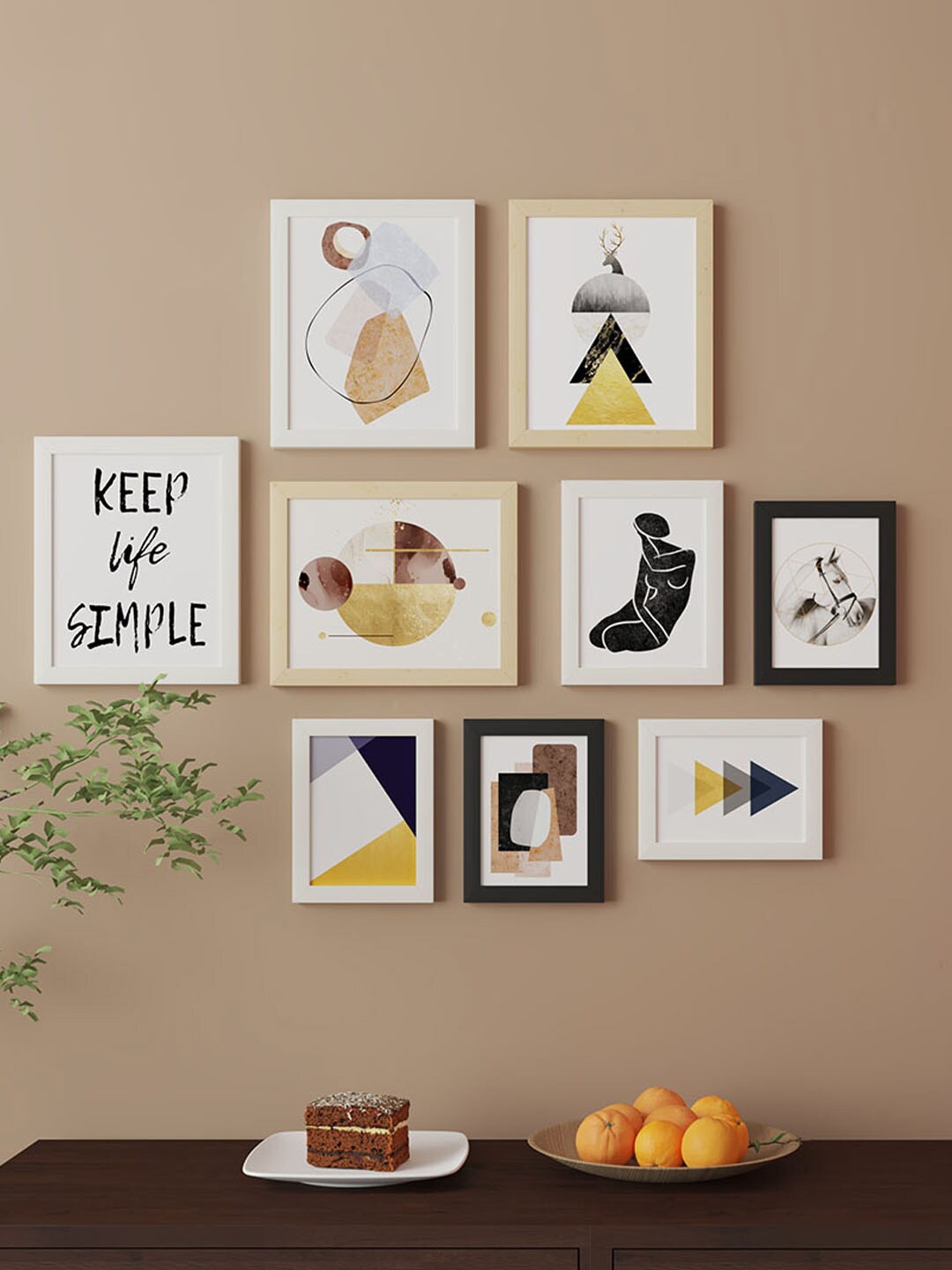 

Art Street Black & White Set Of 9 Abstract Wall Art