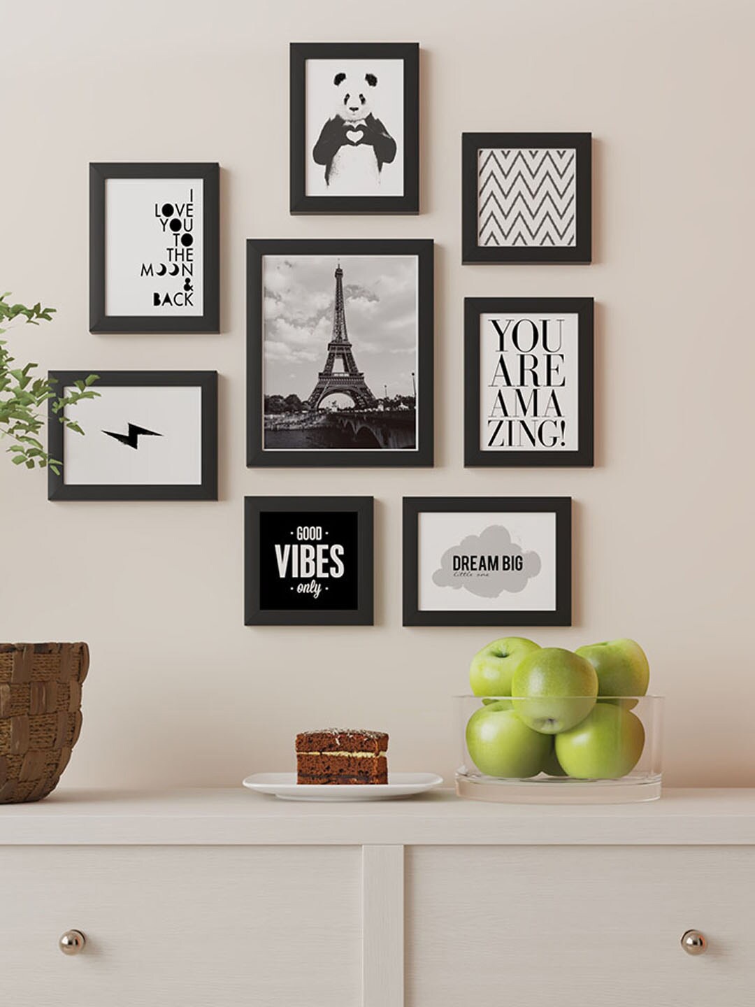 

Art Street Black & White 8 Pieces Theme Wall Quotes Painting Wall Arts