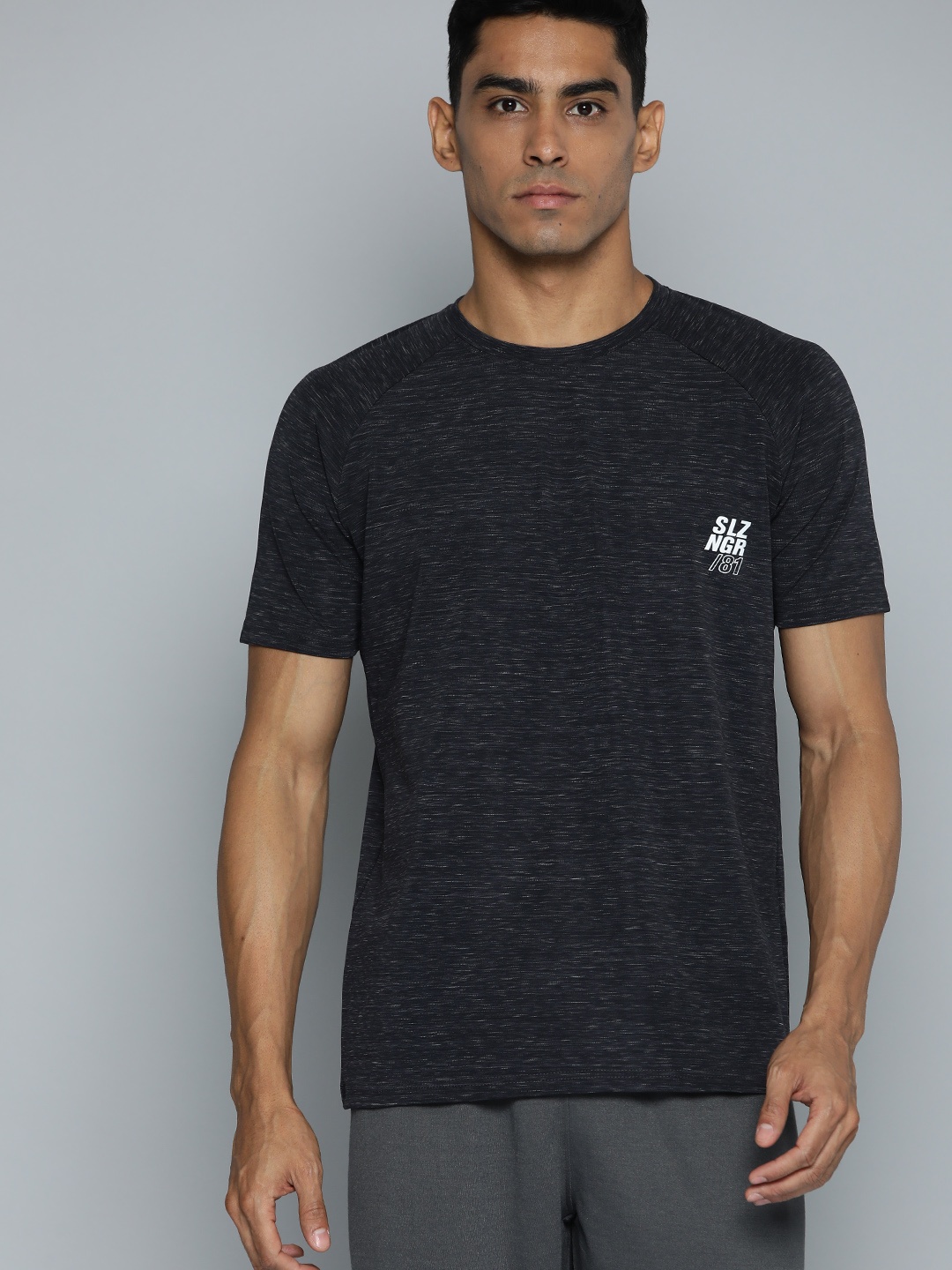 

Slazenger Men Regular Fit Self Design T-shirt, Black